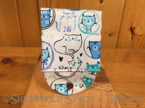 thistledown blue kitties tea wallet