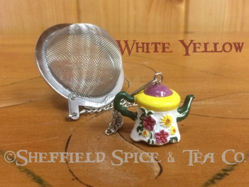 Teapot White Yellow Tea Infuser