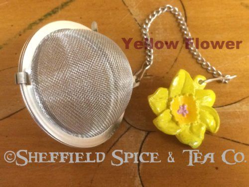 flower yellow 2 Inch Flowers Mesh Ball Tea Infusers