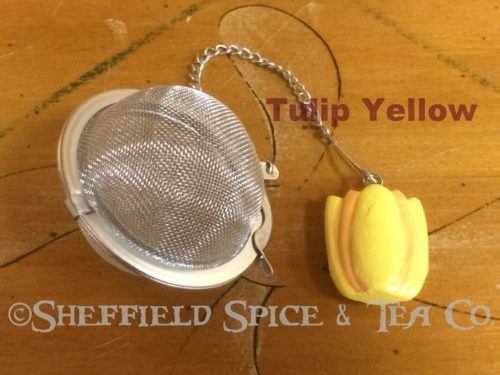 tulip yellow 2 Inch Flowers Mesh Ball Tea Infusers