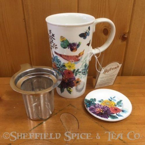 double wall travel mug with infuser & lid bouquet 2