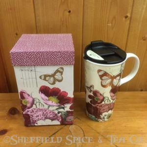 cypress ceramic travel mug pink floral