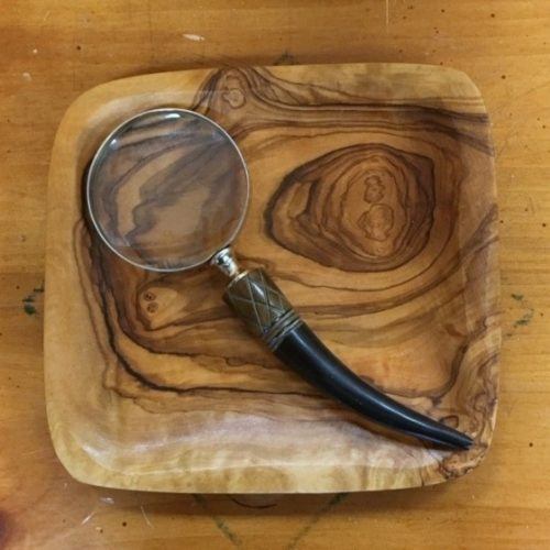 magnifying glass small brown horn