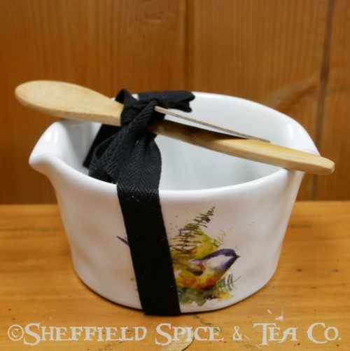 appetizer bowl with spoon chickadee