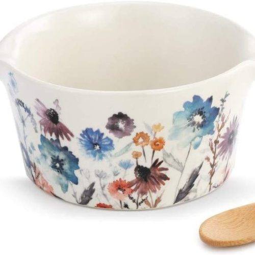 meadow flowers appetizer bowl with spoon