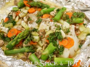 cod with tarragon and vegetables