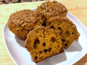 pumpkin pecan muffins plate