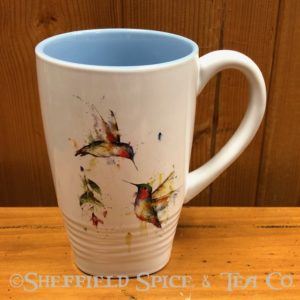 tea latte mug hummingbirds