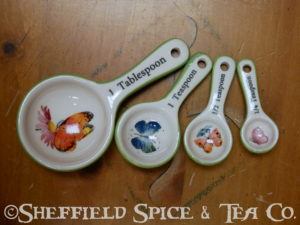 ceramic measuring spoons-butterflies