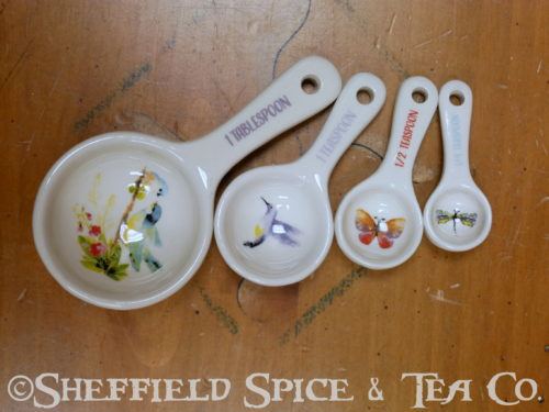 ceramic measuring spoons-garden friends