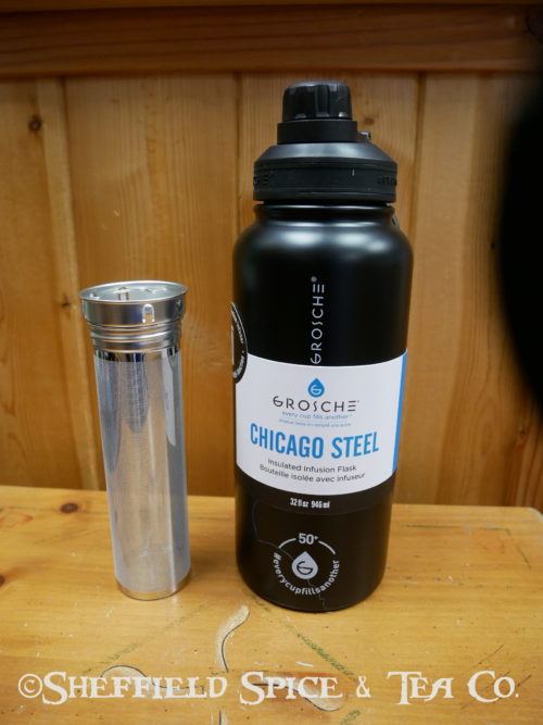 chicago steel insulated tea infuser bottles charcoal 32
