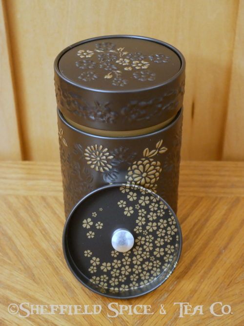 yumiko tea container brown gold